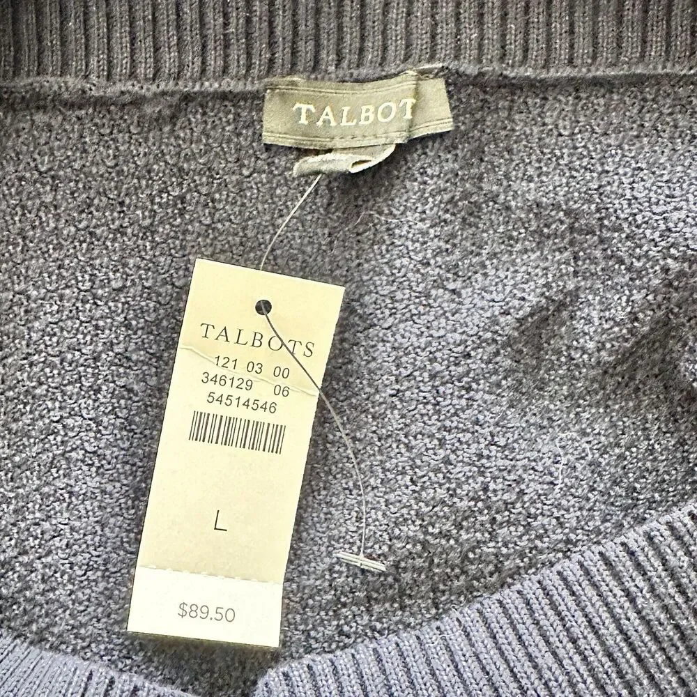 NWT Talbots Sweater Large Basket Weaver Knit Boat  cotton blend